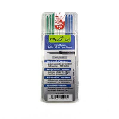 Pica Mix of 8 Special Water Resistant Lead Refills for Dry Automatic Pencil