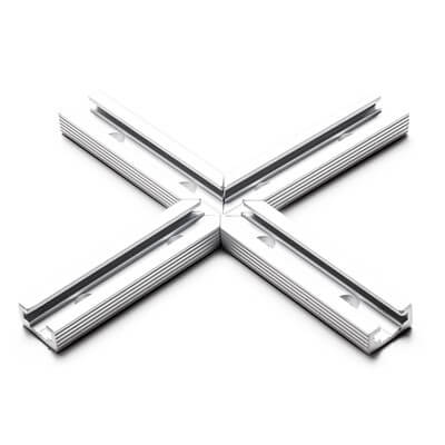 Torquata Aluminium T-Track Four-Way Intersection Right Angle Joint