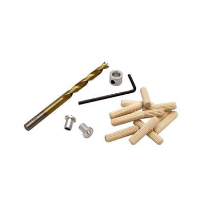 Milescraft Wood Dowel Jointing Set 6mm includes Brad Point Drill Bit & Stop