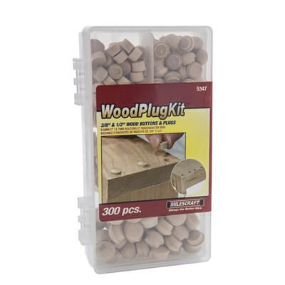 Milescraft Wood Plug Set of 300 for 3/8in 1/2in Holes