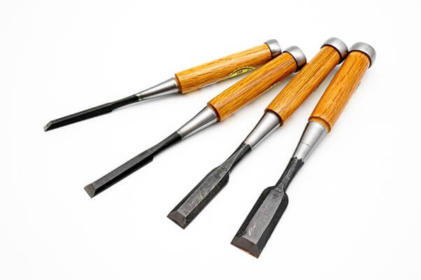 Ioroi Makers Set of 4 Oire Nomi Japanese Chisels for Wood Joinery
