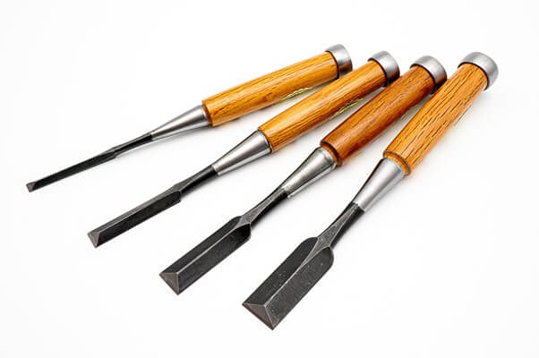 Ioroi Craftpersons Set of 4 Umeki Oire Nomi Japanese Chisels for Wood Joinery