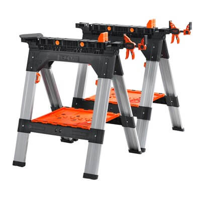 Pony Jorgensen 2-Piece Clamping Sawhorses includes Clamps & Bench Dogs