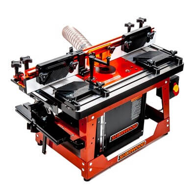 Sherwood Industrial Benchtop Router Table with Cast Iron Table, Lift & Round Body Router Motor