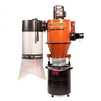 Sherwood 1.5HP Cyclone Dust Extractor Wall Mounted Two-Stage Dust Collection 1100CFM