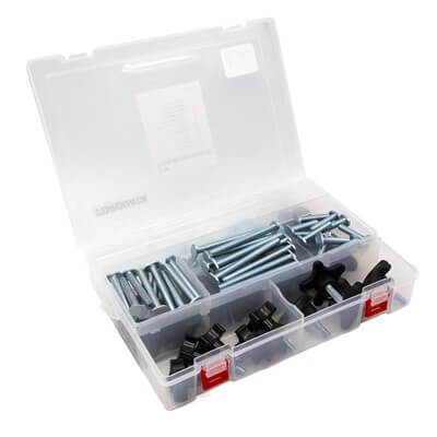 Torquata 118 Piece T-Track Hardware Variety Kit with Knobs & Bolts in Carry Case