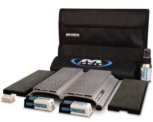 MPOWER SB2 300 & 1200 Grit Double Diamond Sharpening Stone Set with Canvas Case & Accessories