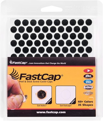 FastCap Screw Cover Caps Black PVC Self Adhesive Standard Box of 1060 Caps