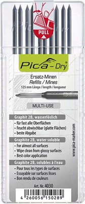 Pica Pack of 10 Graphite 2B Lead Refills for Dry Automatic Pencil