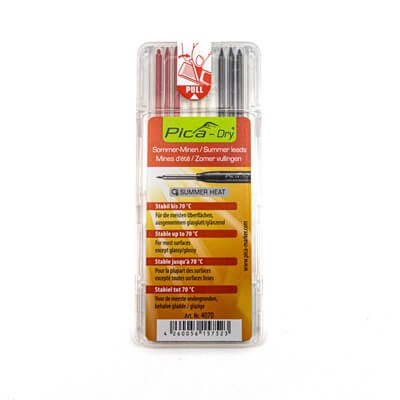 Pica Mix of 8 Summer Heat Resistant Lead Refills for Dry Automatic Pencil