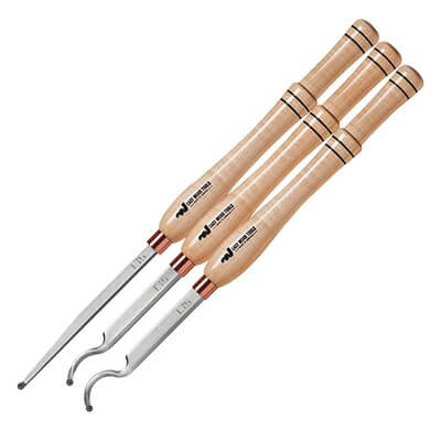 Easy Wood Tools Set of 3 Midi Hollowing Tools Carbide Tipped Woodturning Chisels