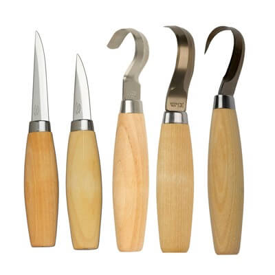 Morakniv Set of 5 Spoon Carving Knives Sheathed Right-Handed