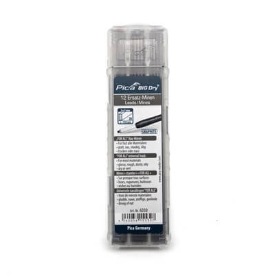 PICA Graphite 2B Lead Refills for Big Dry Construction Pencil Pack of 12