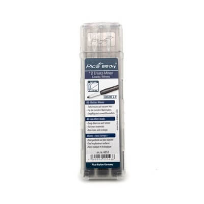 PICA Graphite Aniline Lead Refills for Big Dry Construction Pencil Pack of 12