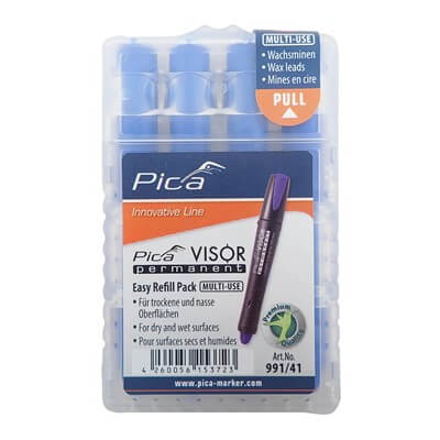PICA Blue Refills for Visor Permanent Marking Crayon