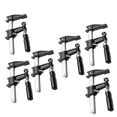 Torquata Set of 6 Quick Action Clutched F Clamp 100mm Capacity
