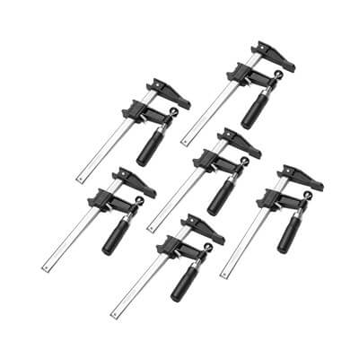 Torquata Set of 6 Quick Action Clutched F Clamp 200mm Capacity